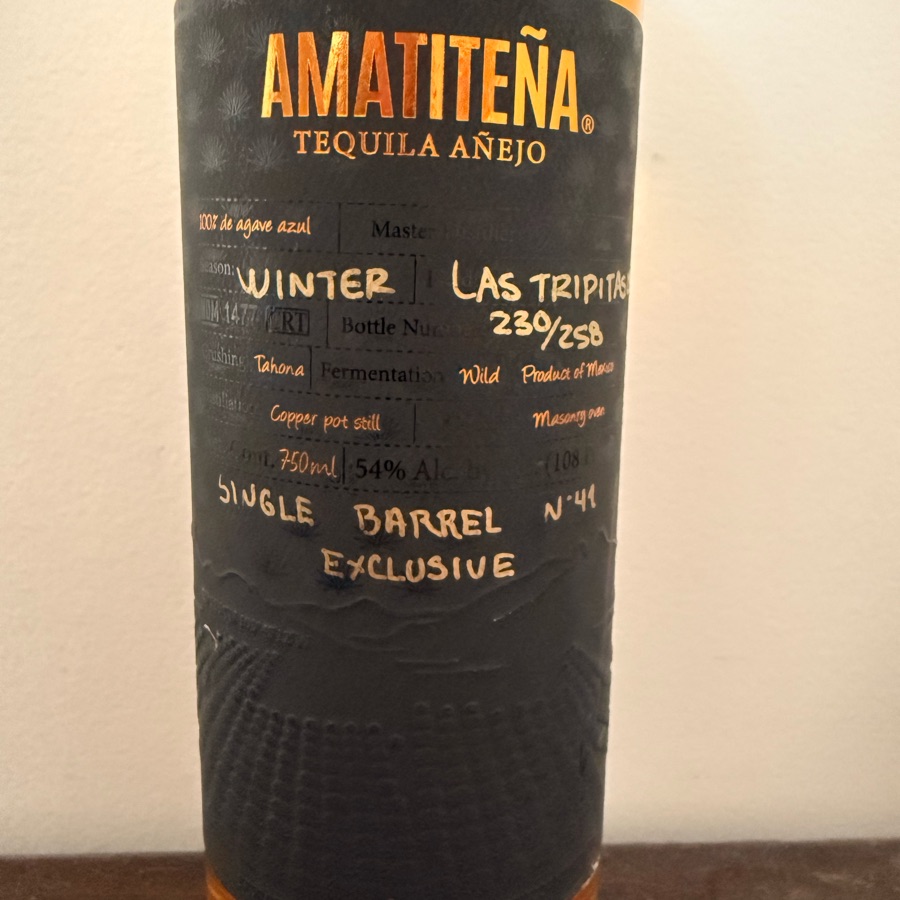Amatiteña Tequila Añejo Las Tripitas Single Barrel