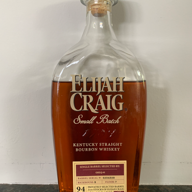 ELIJAH CRAIG SMALL BATCH SINGLE BARREL SELECT OHLQ#5