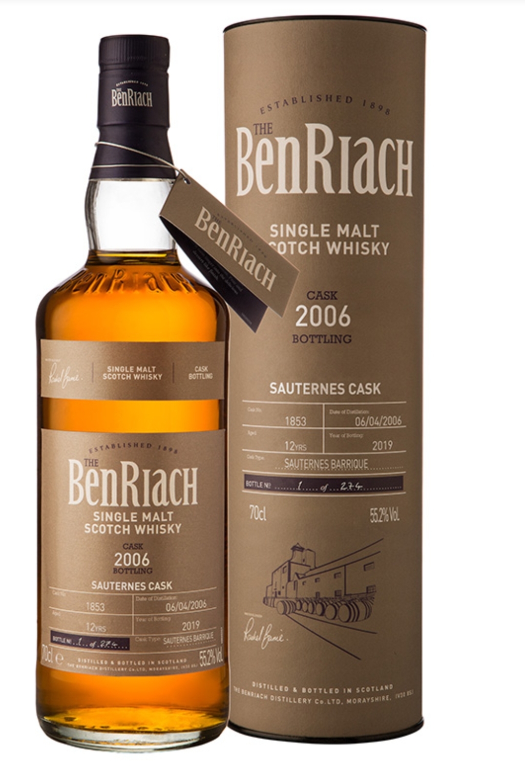 Benriach 2006 12yo Batch 16 cask #1853 Sauternes cask