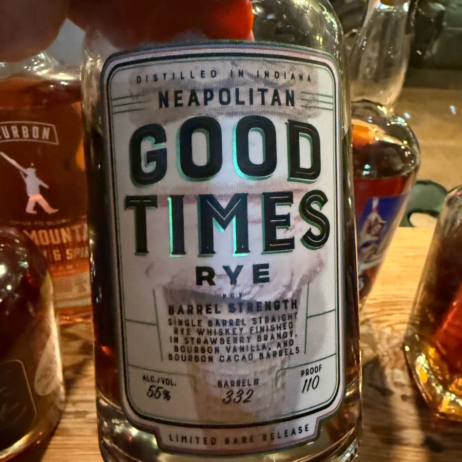 Good Times Rye Neapolitan Barrel Strength Single Barrel Straight Rye Whiskey Finished In Strawberry Brandy, Bourbon Vanilla, And Bourbon Cacoa Barrels (Barrel #332) Retra Barrel Select Presents Sweet Tooth Rye