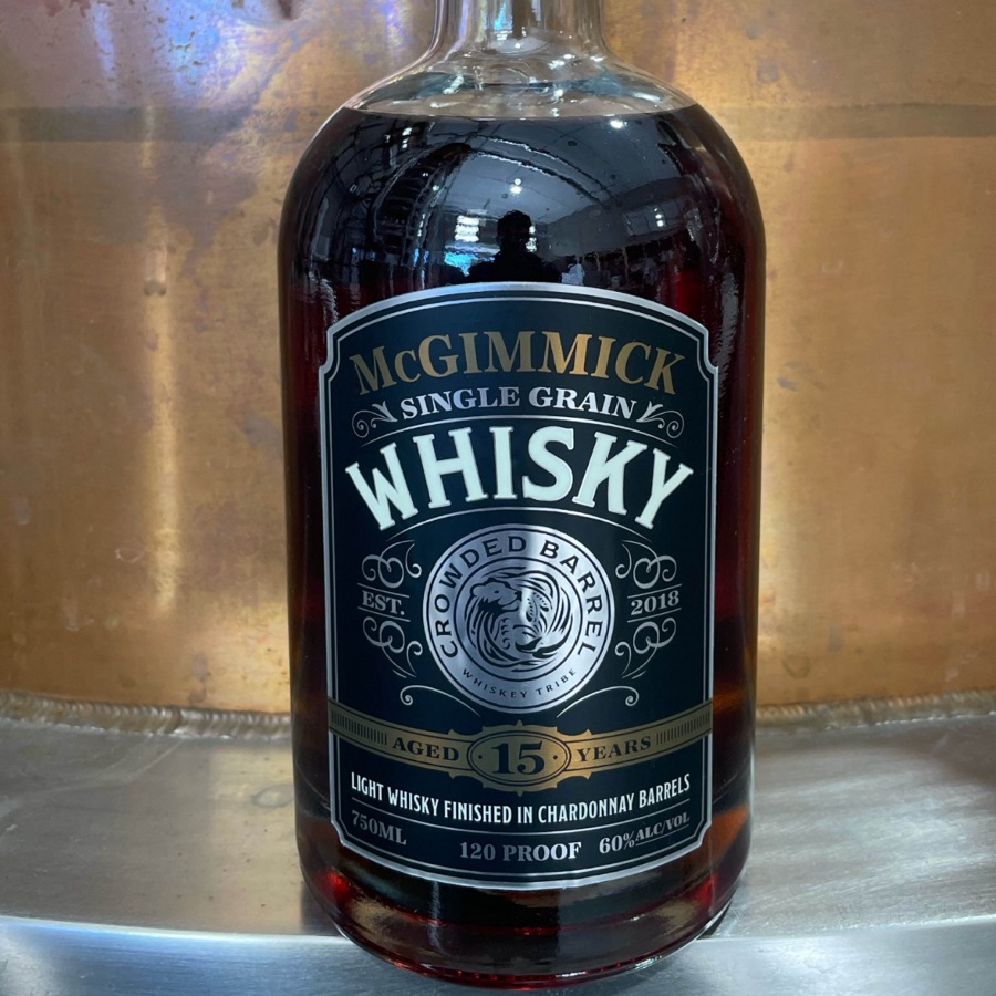 Crowded Barrel McGimmick Single Grain (Light Whiskey dinished in Chardonnay barrels)