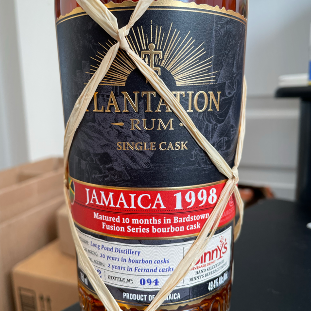Plantation single cask Jamaica 1998 22 years old (Binny's pick)