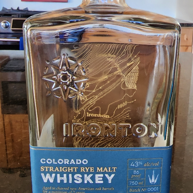 Ironton Colorado Straight Rye Malt Whiskey