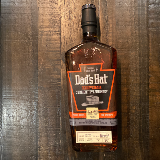 Dad's Hat Straight Rye Whiskey Single Barrel Binny's Store Pick