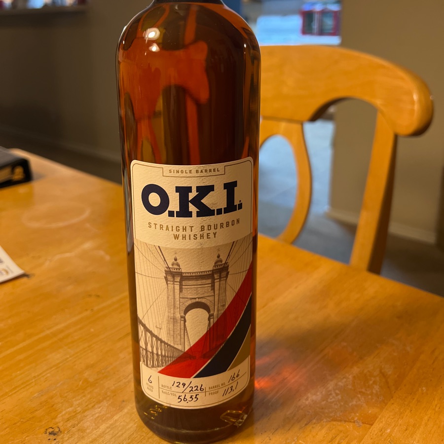 O.K.I. Straight Bourbon Whiskey Single Barrel 6 Years (Spec's)
