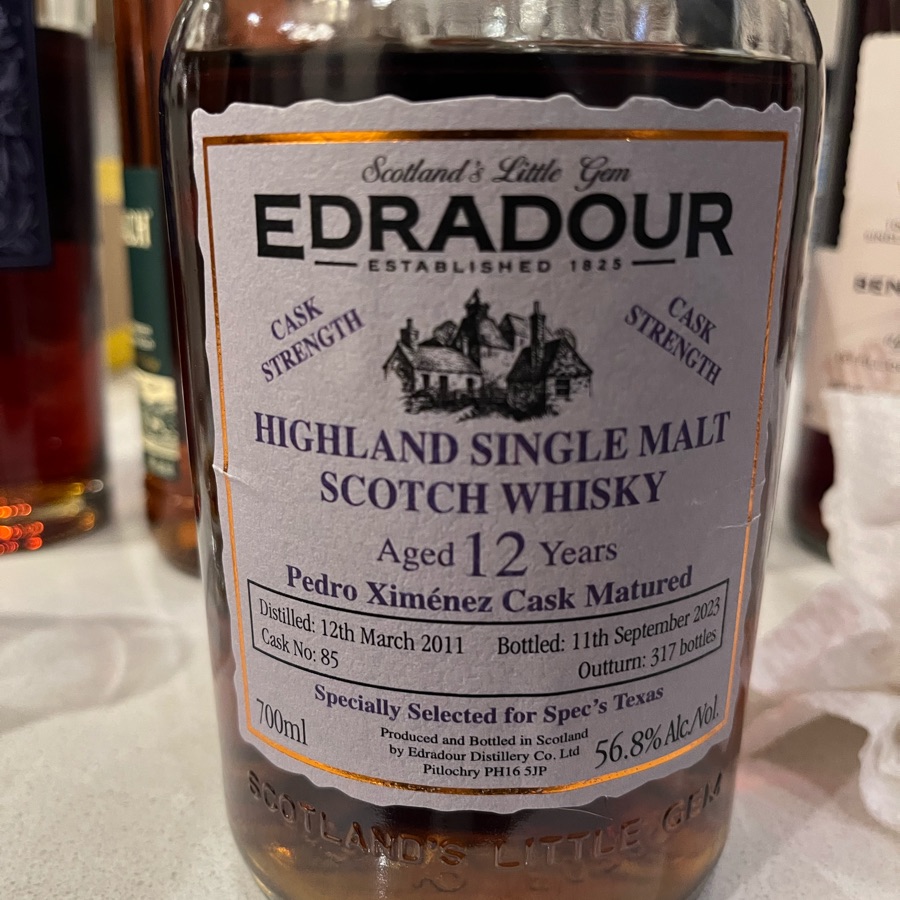 Edradour 2011 12 Years Pedro Ximenez Cask Matured (Cask #85)