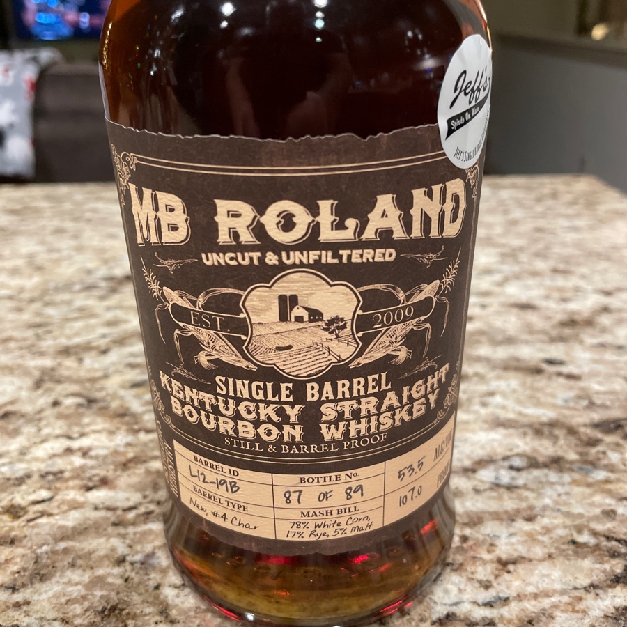 MB Roland Single Barrel Kentucky Straight Bourbon Whiskey (Jeffs Spirits on Main)