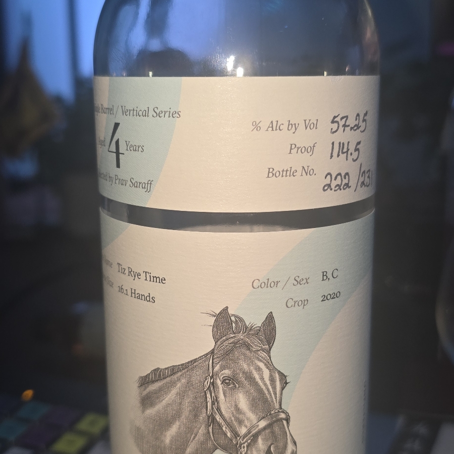 Pinhook Vertical Series (Prav Tiz Rye Time 4 year)