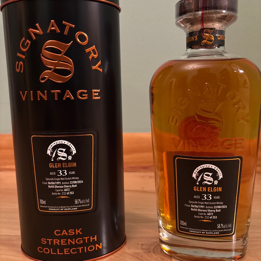 Glen Elgin 33 Year 1991 Single Cask #4072 (Signatory Vintage)