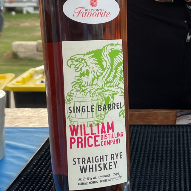 William Price Cask Strength Straight Rye Whiskey