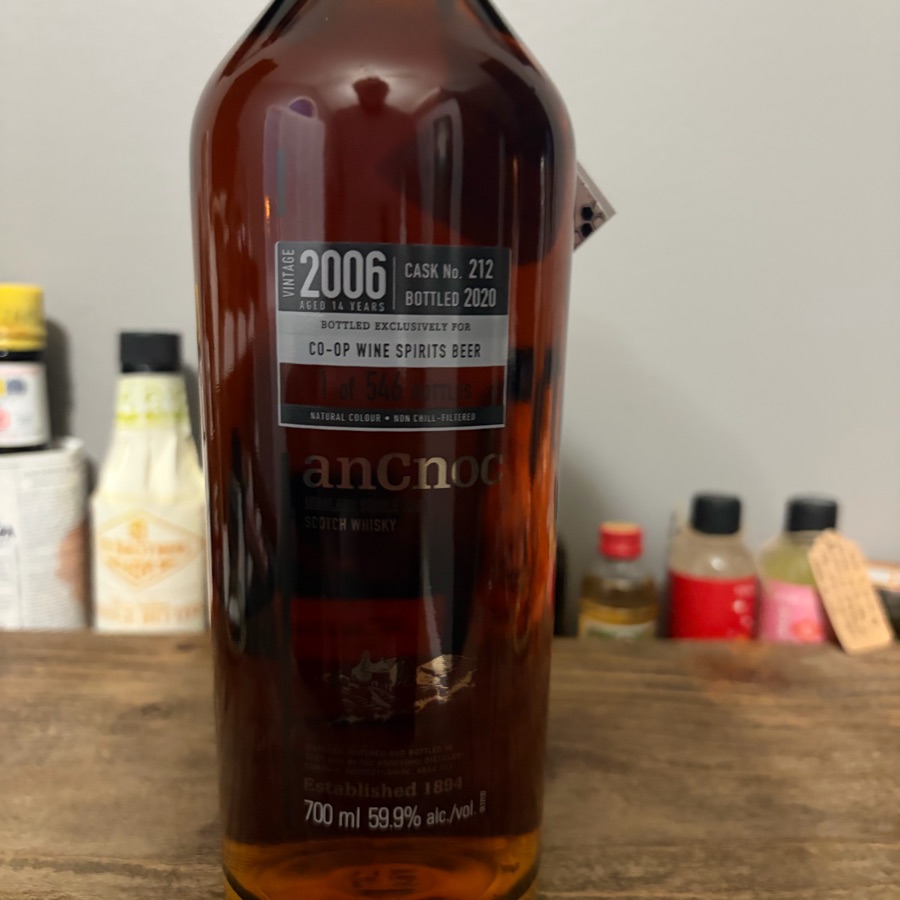 AnCnoc single cask Exclusive Vintage 2006 Cask 212