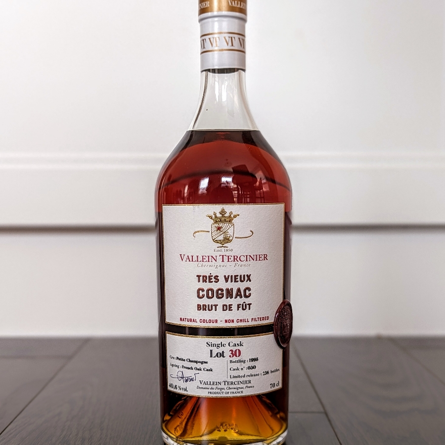 Vallein Tercinier Brut de Fut Lot 30 Single Cask Petite Champagne Cognac