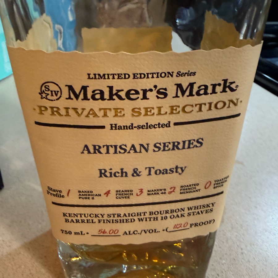 Maker's Mark Private Selection Hand Selected Artisian Series Rich & Toasty (Total Wine)