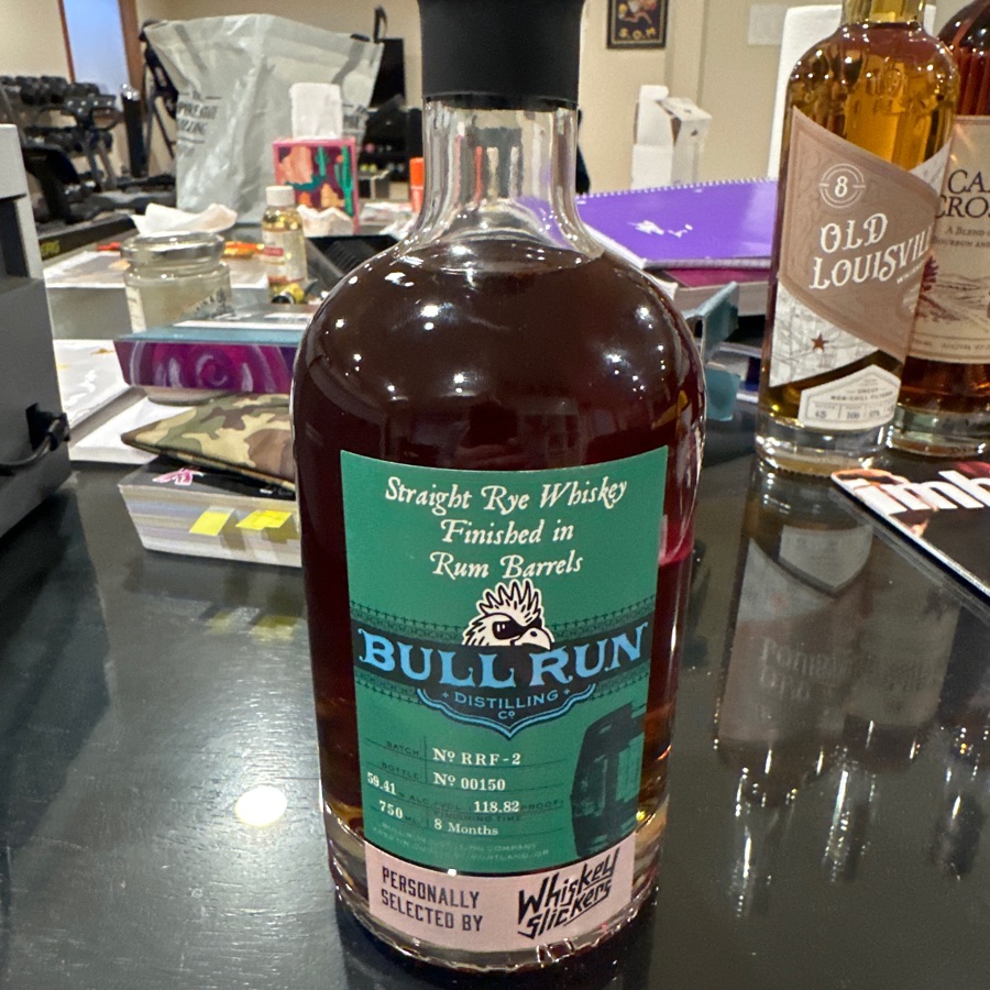 Bull Run Straight Rye Whiskey Finished in Rum Barrels Selected by Whiskey Slickers
