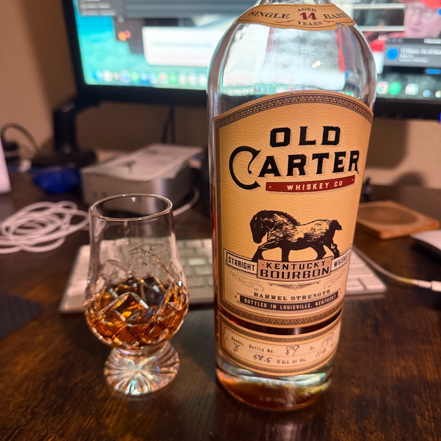 Old Carter Straight Kentucky Bourbon Whiskey Barrel Strength Single Barrel Aged 14 Years - Barrel 8
