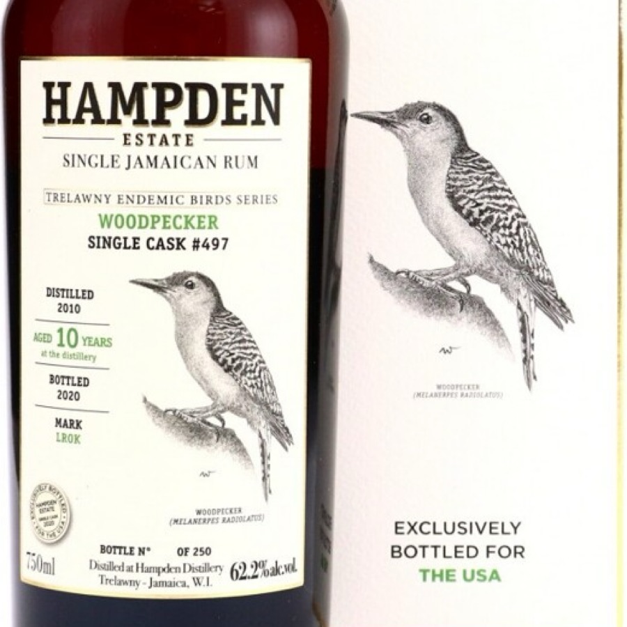 Hampden Estate Distilled 2010 Woodpecker Single Cask #497 Aged 10 Years At The Distillery
