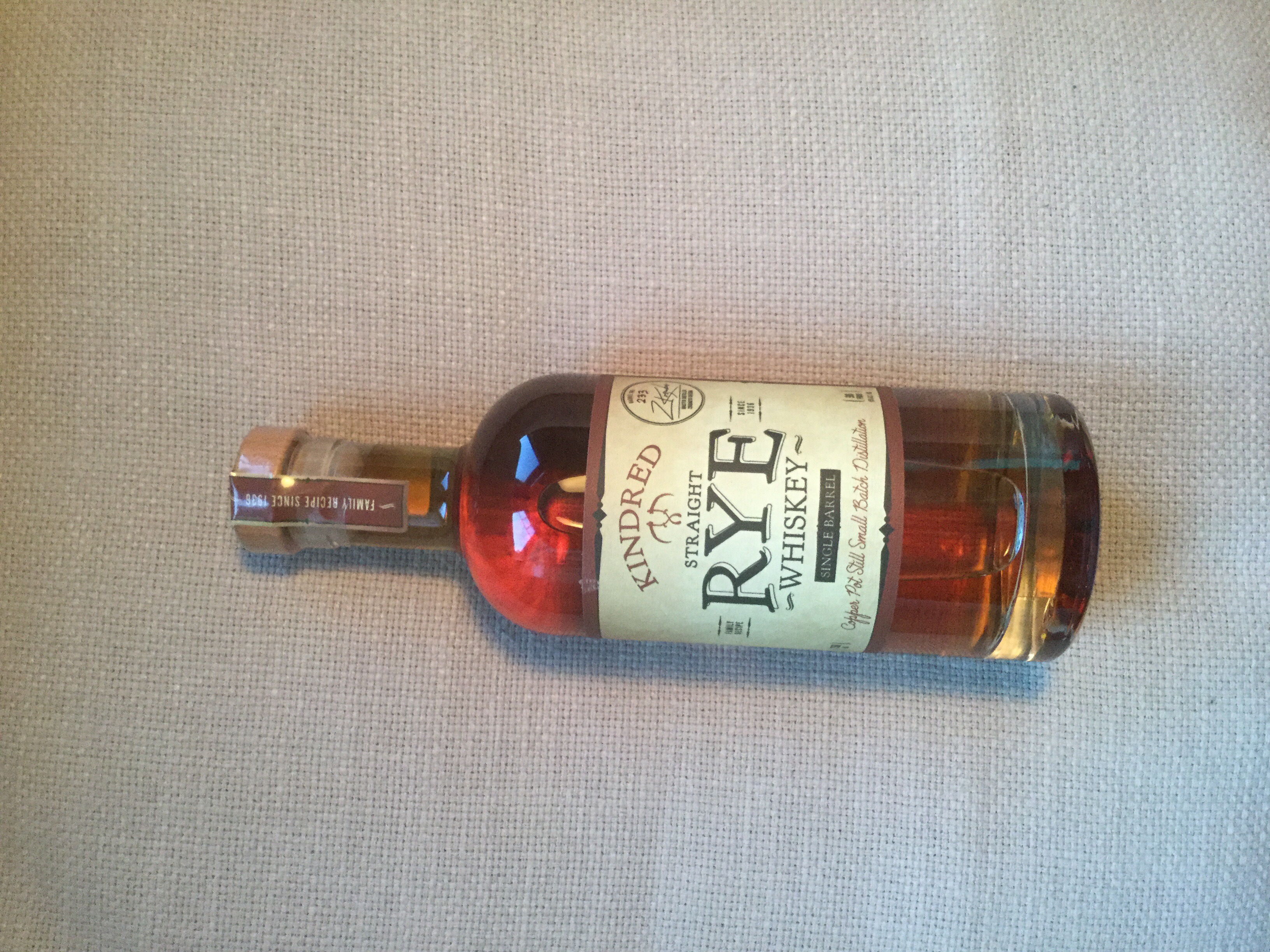 Kindred Single Barrel Straight Rye