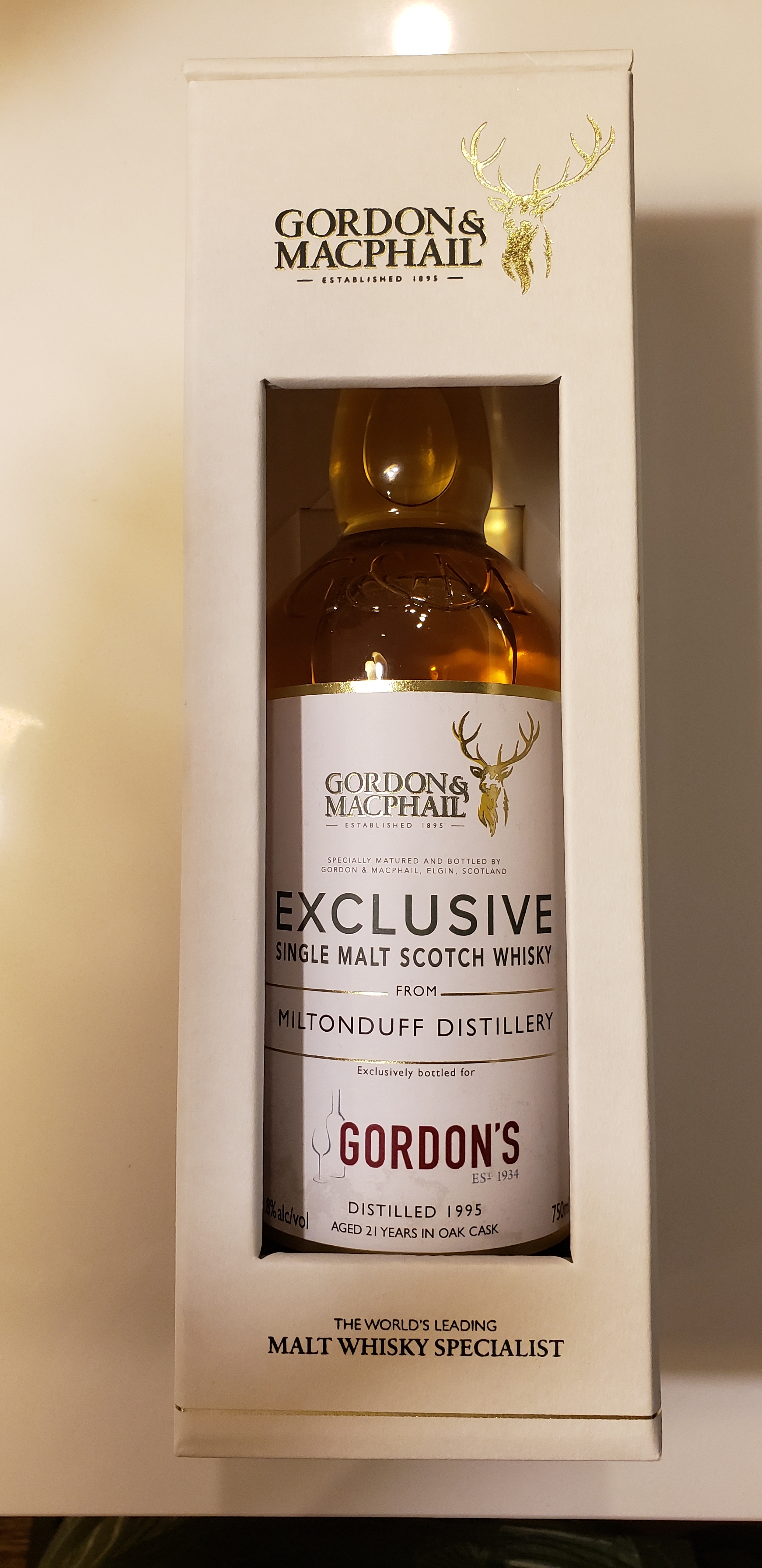 Miltonduff 1995 21 Year Exclusive (Gordon & MacPhail) Gordon's