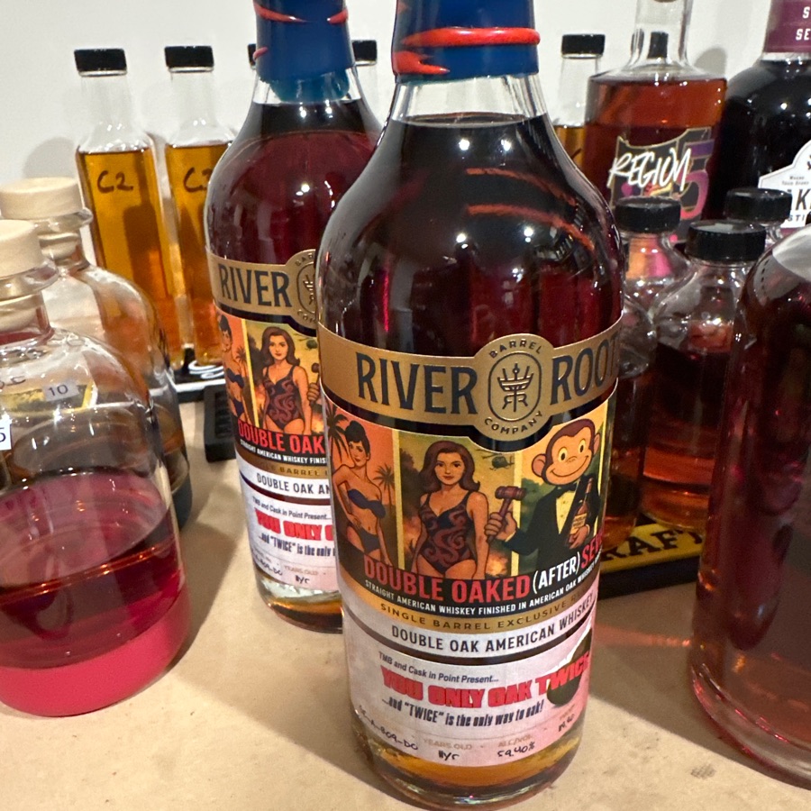 River Roots Single Barrel Exclusive Release Double Oaked American Whiskey "You Only Oak Twice" (barrel #GE-A-809-DC)