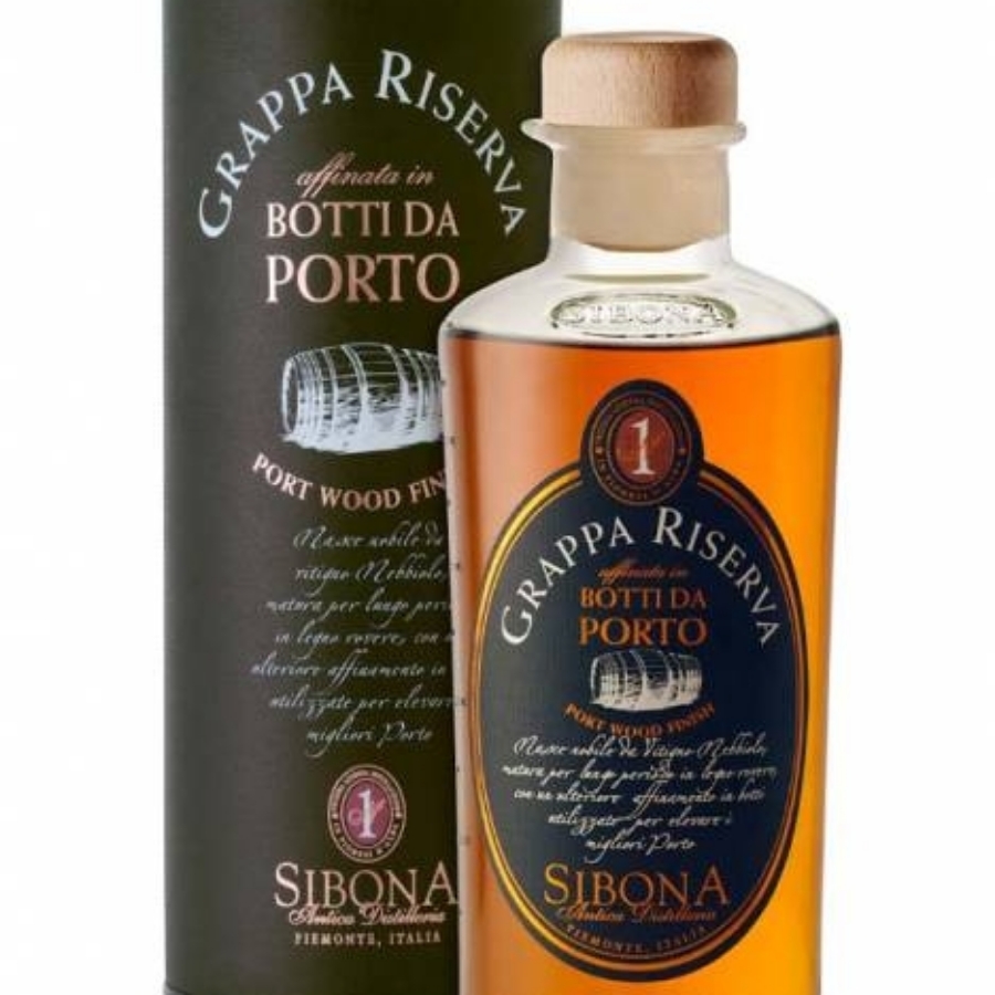Sibona Grappa Riserva di Nebbiolo Port Wood Finish