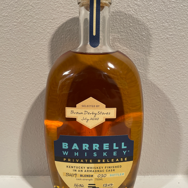Barrell Whiskey Private Release Armagnac Cask Finish Cask Strength Blend BH19
