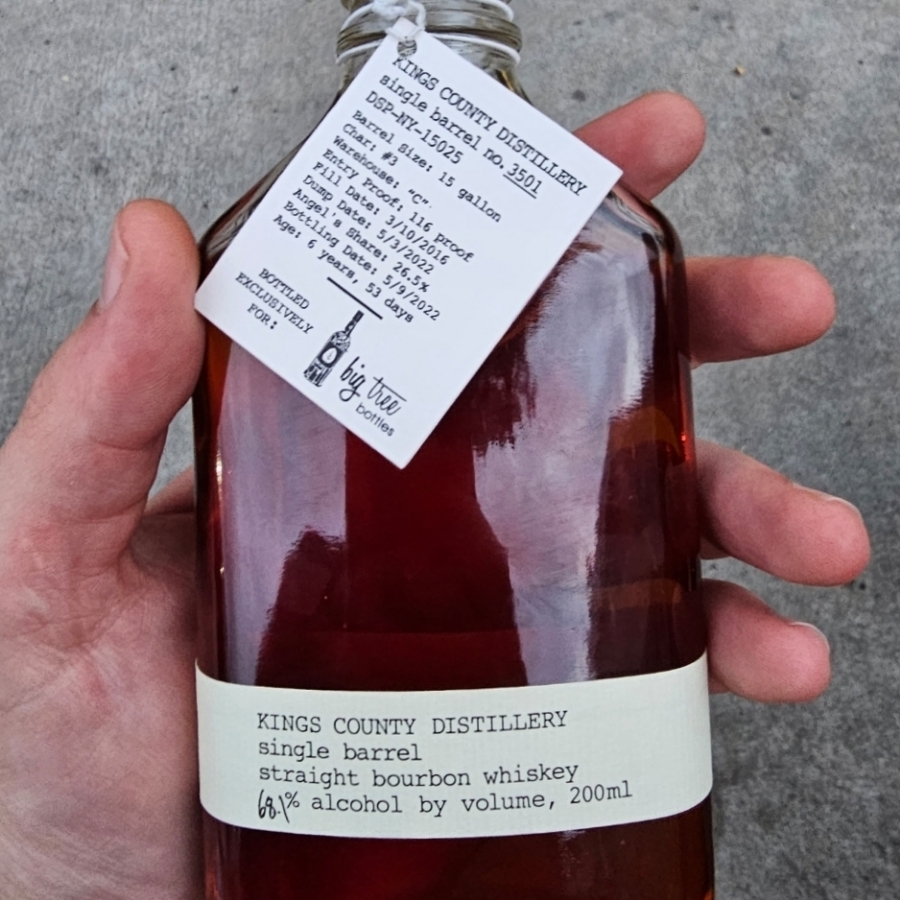 Kings County Distillery Single Barrel Straight Bourbon Whiskey (Barrel No. 3501)