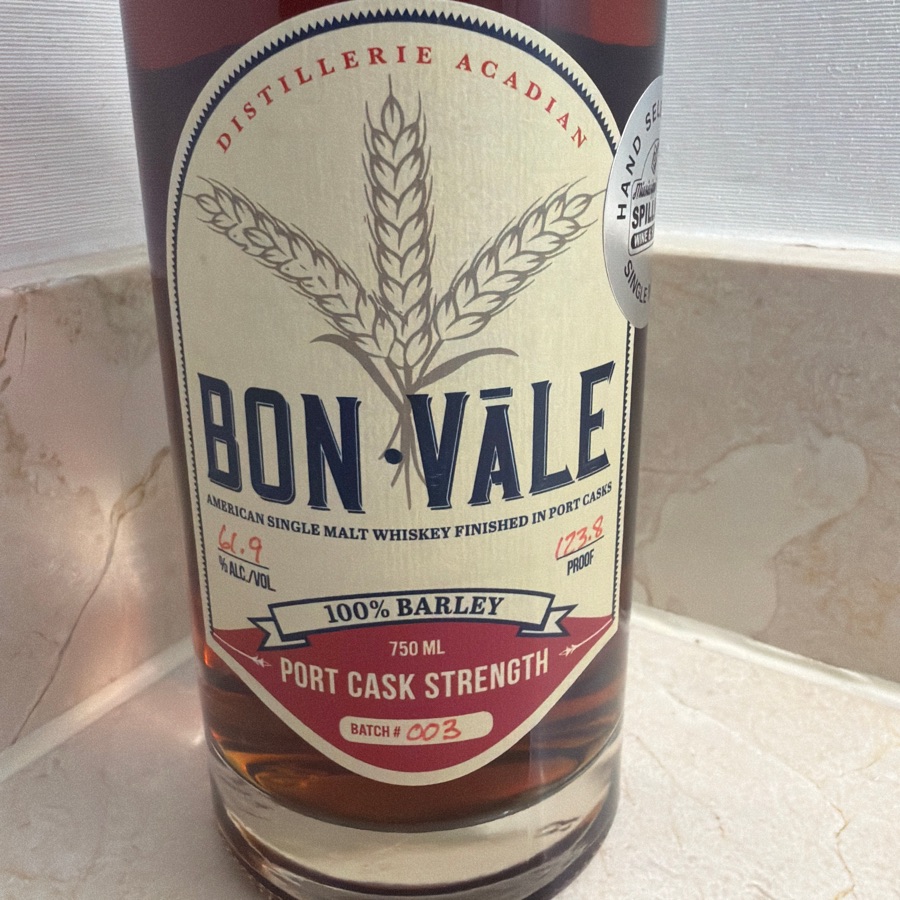 Bon Vale American Single Malt Whiskey Finished In Port Cask