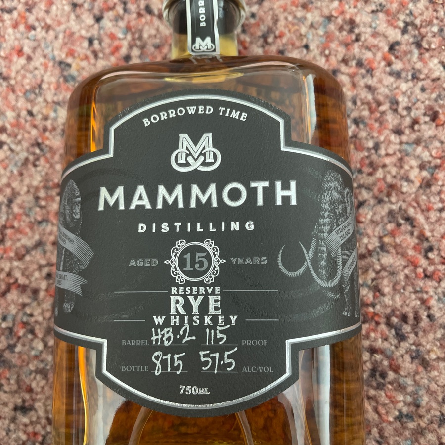 Mammoth 15 Year Borrowed Time Rye Whiskey