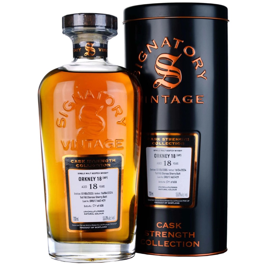 Signatory Vintage Orkney (HP) 18 years Cask Strength
Cask No. DRU17 A63 #29