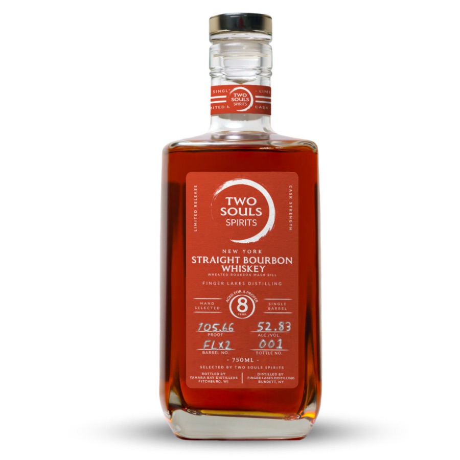 Two Souls Spirits, 8-Year New York Wheated Bourbon Featuring Finger Lakes Distilling