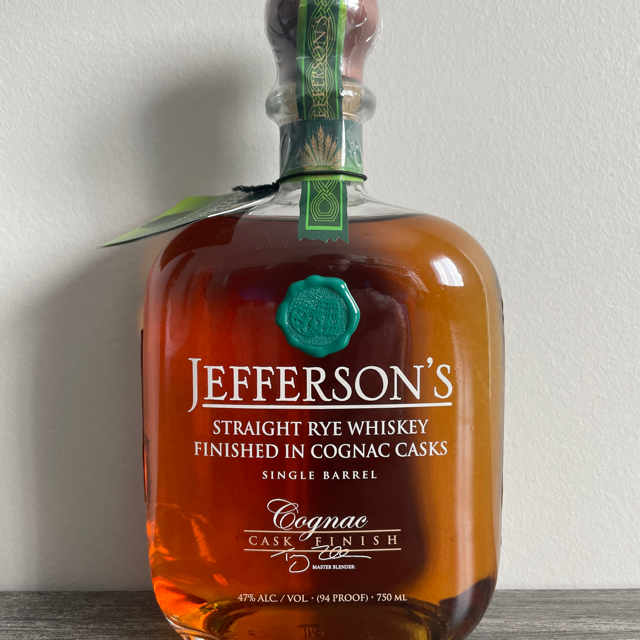 Jefferson's Single Barrel Straight Rye Whiskey Finished in Cognac Casks (Randall's Wines and Spirits)