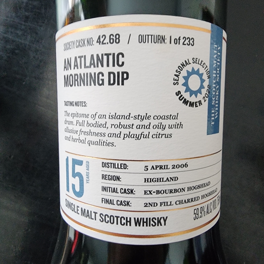 SMWS 42.68 (An Atlantic Morning Dip)