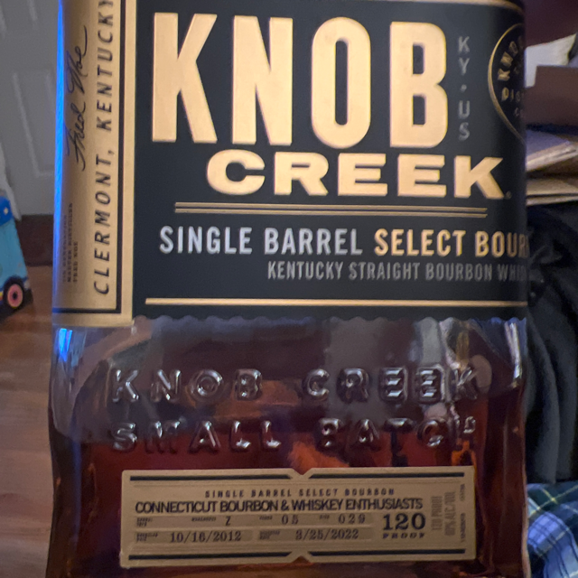 Knob creek single barrel select (Connecticut bourbon & whiskey enthusiasts)