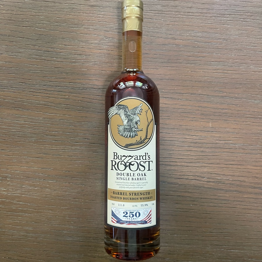 Buzzard's Roost Double Oak Single Barrel Barrel Strength Toasted Bourbon Whiskey - Celebration of 250 Years