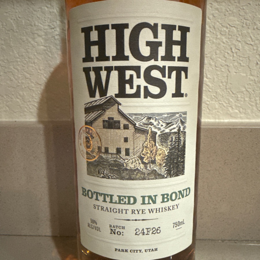 High West Bottled In Bond Straight Rye Whiskey