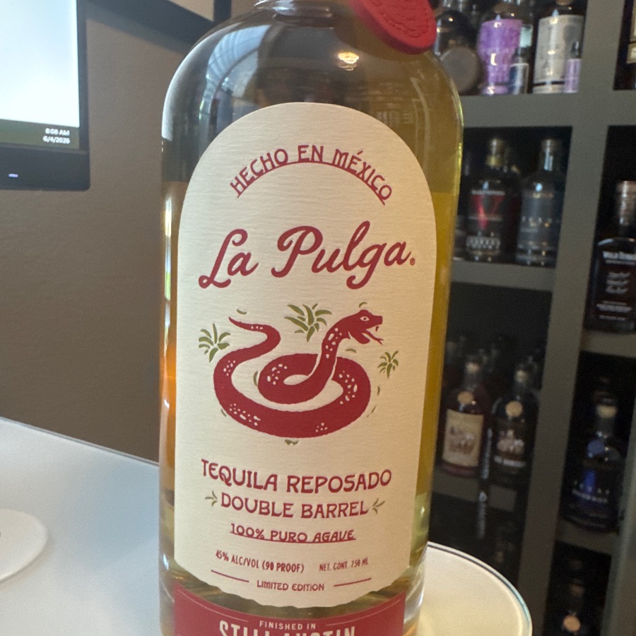 La Pulga Tequila Reposdao Double Barrel Finished in Still Austin red corn, bourbon barrels