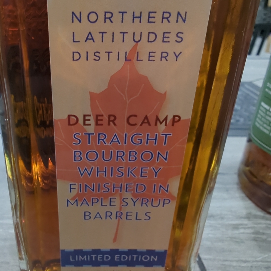 Northern Latitudes Distillery Deer Camp Straight Bourbon Whiskey Finished in Maple Syrup Barrel