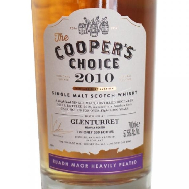 Glenturret 2010 8 Year Heavily Peated Cooper's Choice (Vintage Malt Whisky Co.)