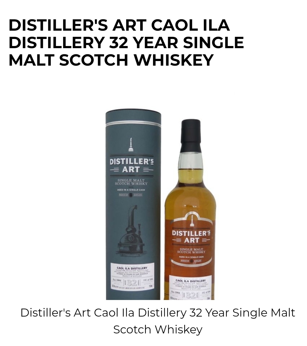 Distillers Art Caol Ila 32 Year Single Malt