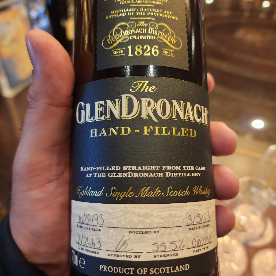 Glendronach 29yo, Single Cask Hand Filled, Cask 2463, Oloroso Sherry.