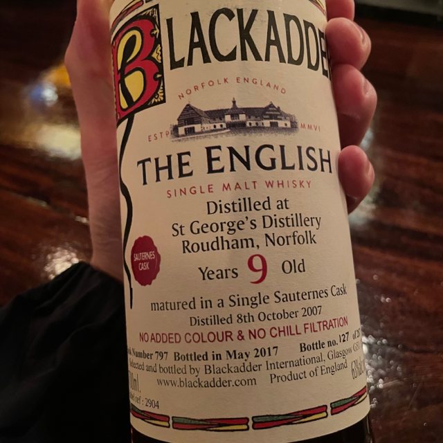 The English 9 Year Sauternes Finish (Blackadder)