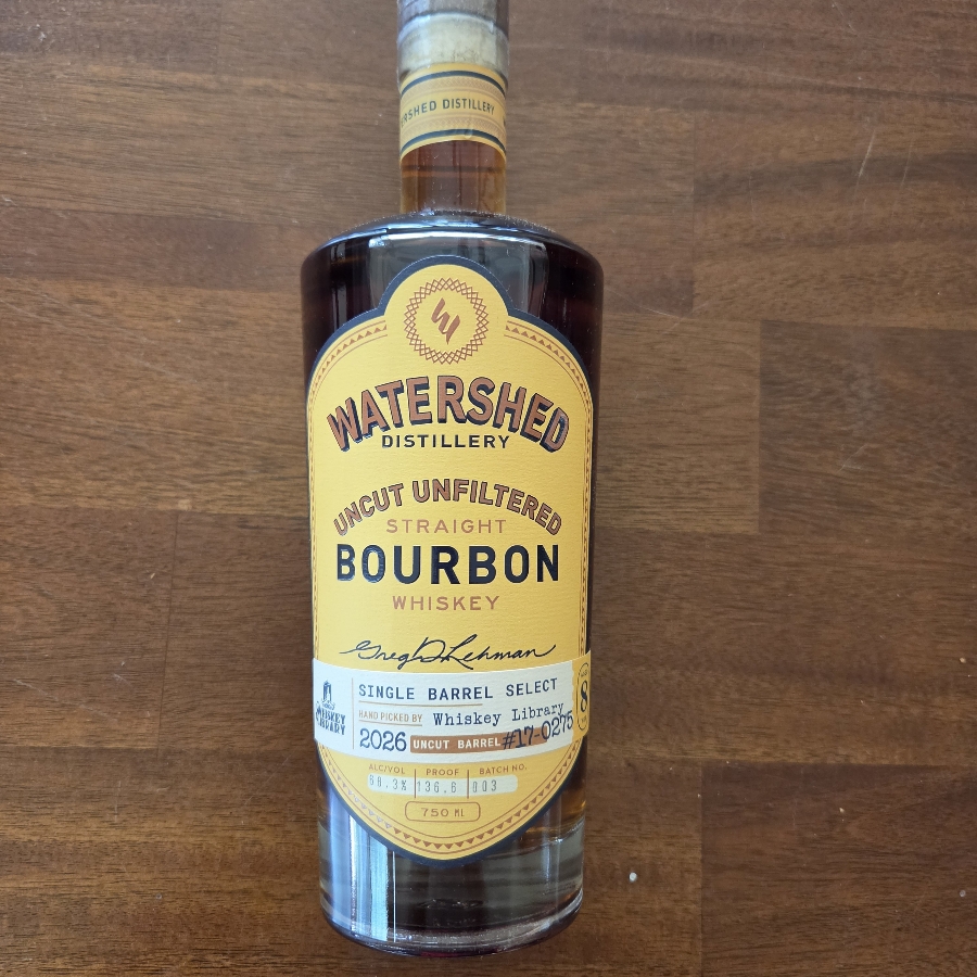 Watershed Uncut Unfiltered Straight Bourbon Whiskey (Whiskey Library)