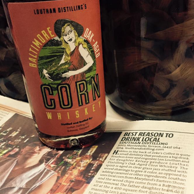 Baltimore oak-aged corn whiskey