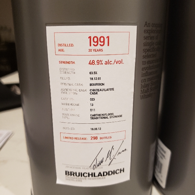 Bruichladdich Micro-Provenance Chateau Lafite 1991
