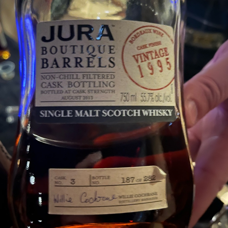 Jura Vintage 1995 Boutique Barrels Bourdeaux Wine Cask Finish