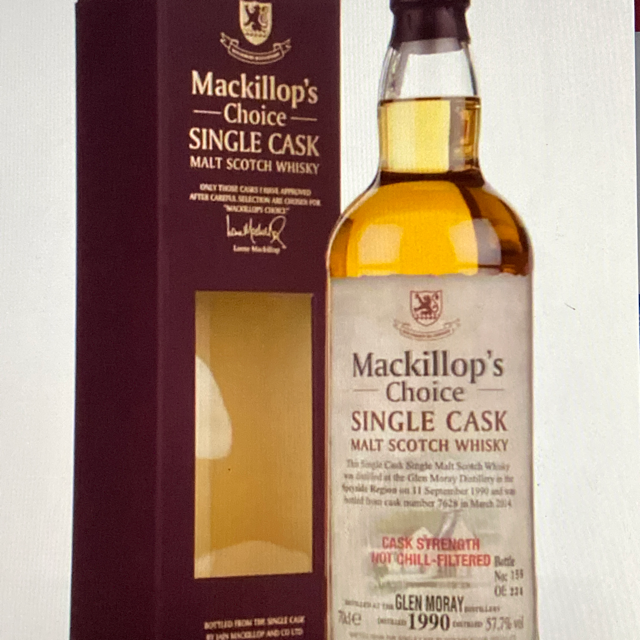 Glen moray 23 year old ( cask 7628) Mackillop's Choice single malt whisky