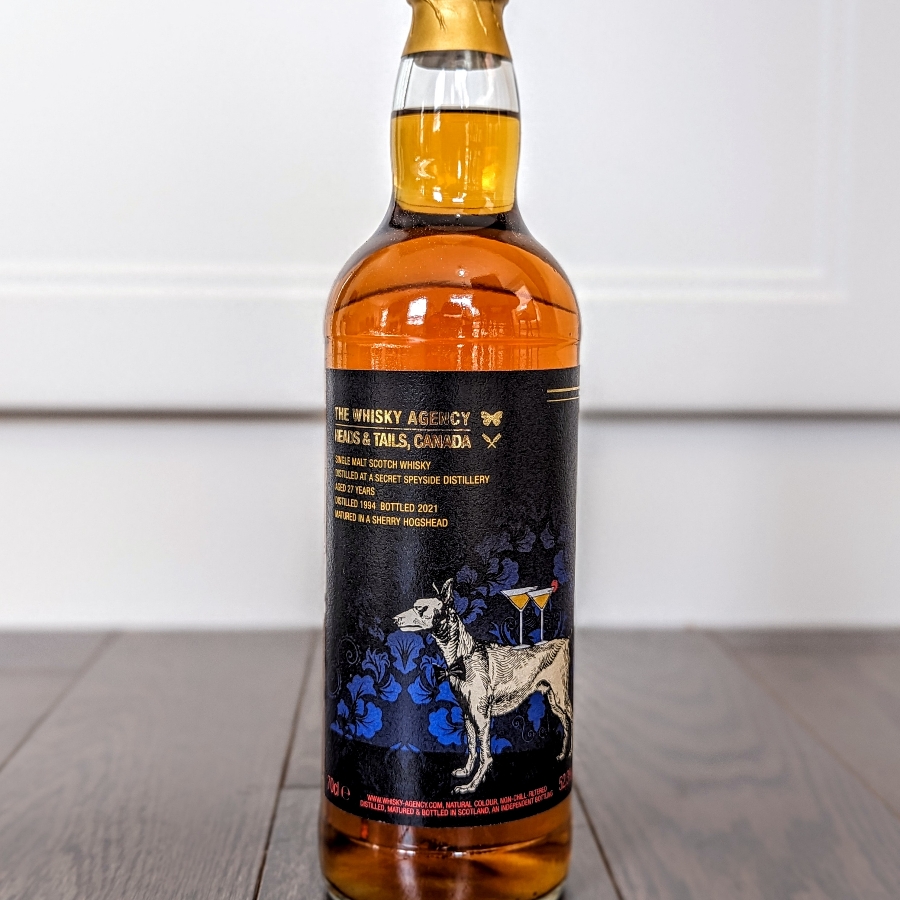 The Whisky Agency Secret Speyside Distillery 1994 27 Year Single Malt Scotch Whisky (Heads & Tails Canada)