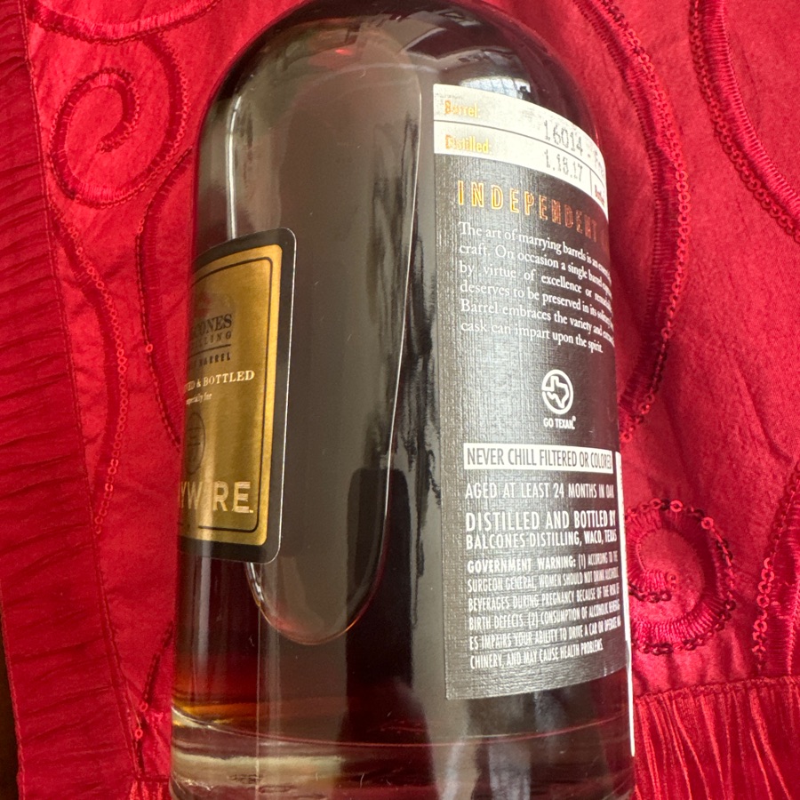 Balconss Texas Single Malt Whisky - Single Barrel 16014 - Haywire Pick - 11/19/19