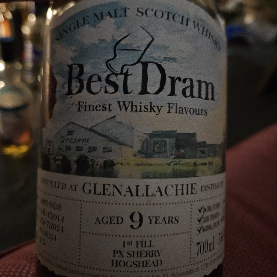 Best Dram GlenAllachie 9 Jahre 1st Fill PX Sherry Hogshead