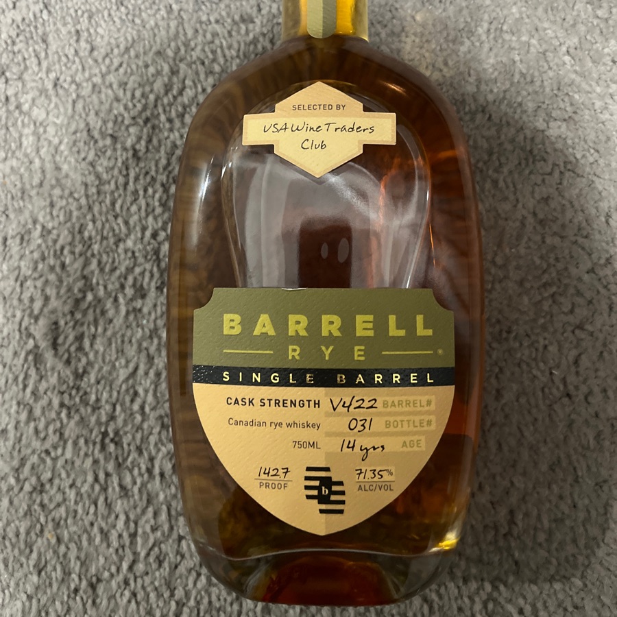 Barrell Craft Spirits Rye (Barrel Strength) (USA Wine Trader pick)